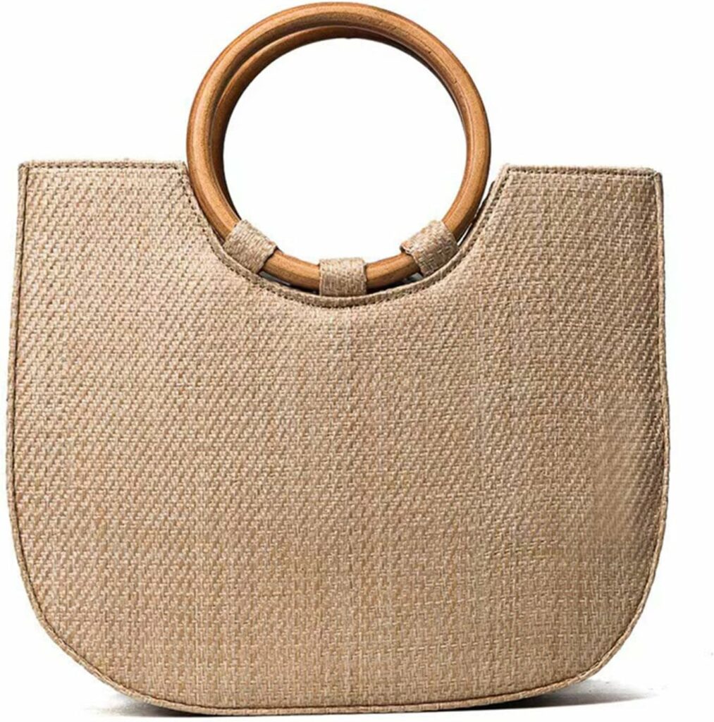 Bolso de paja de madera maciza