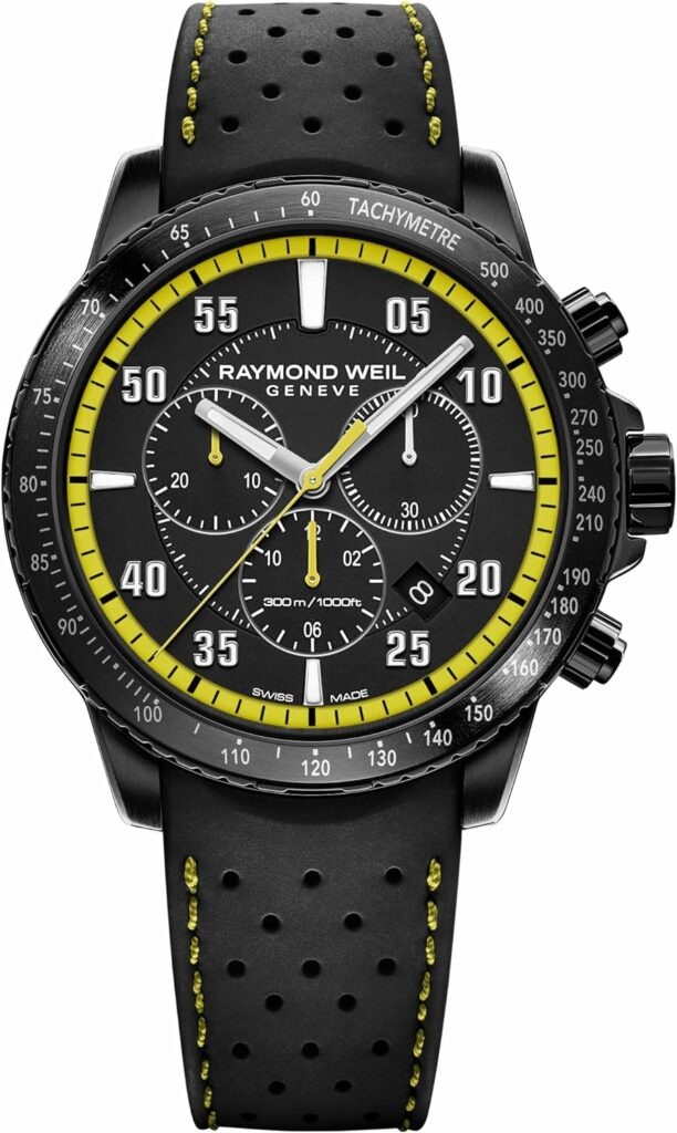 Raymond Weil Reloj Tango, 8570 -BKR-05275, Redondo, cronógrafo de Cuarzo para Hombre Negro Caja de 43 mm